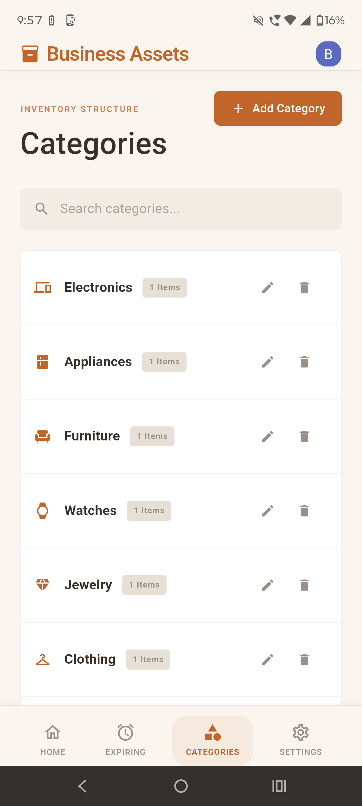 GoodRemi categories screen